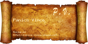 Panics Vince névjegykártya